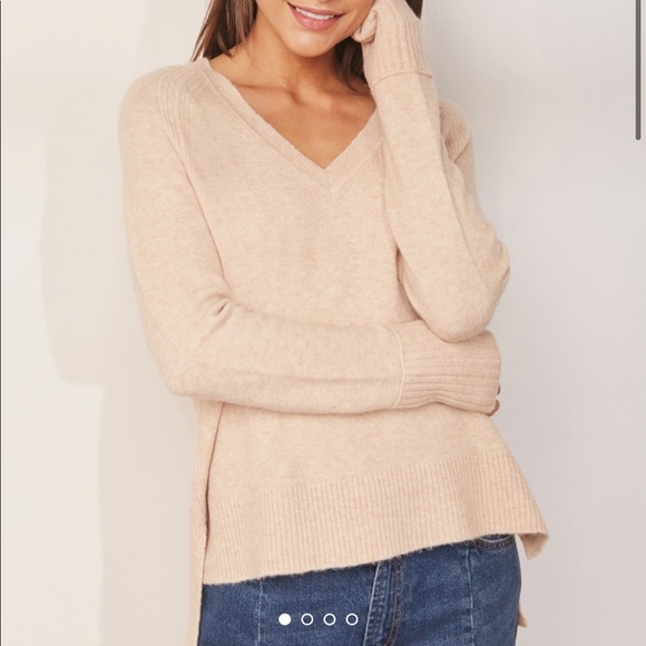 J. Crew Sweaters - J Crew Nude Tan V Neck Wool Blend Oversized Sweater Top